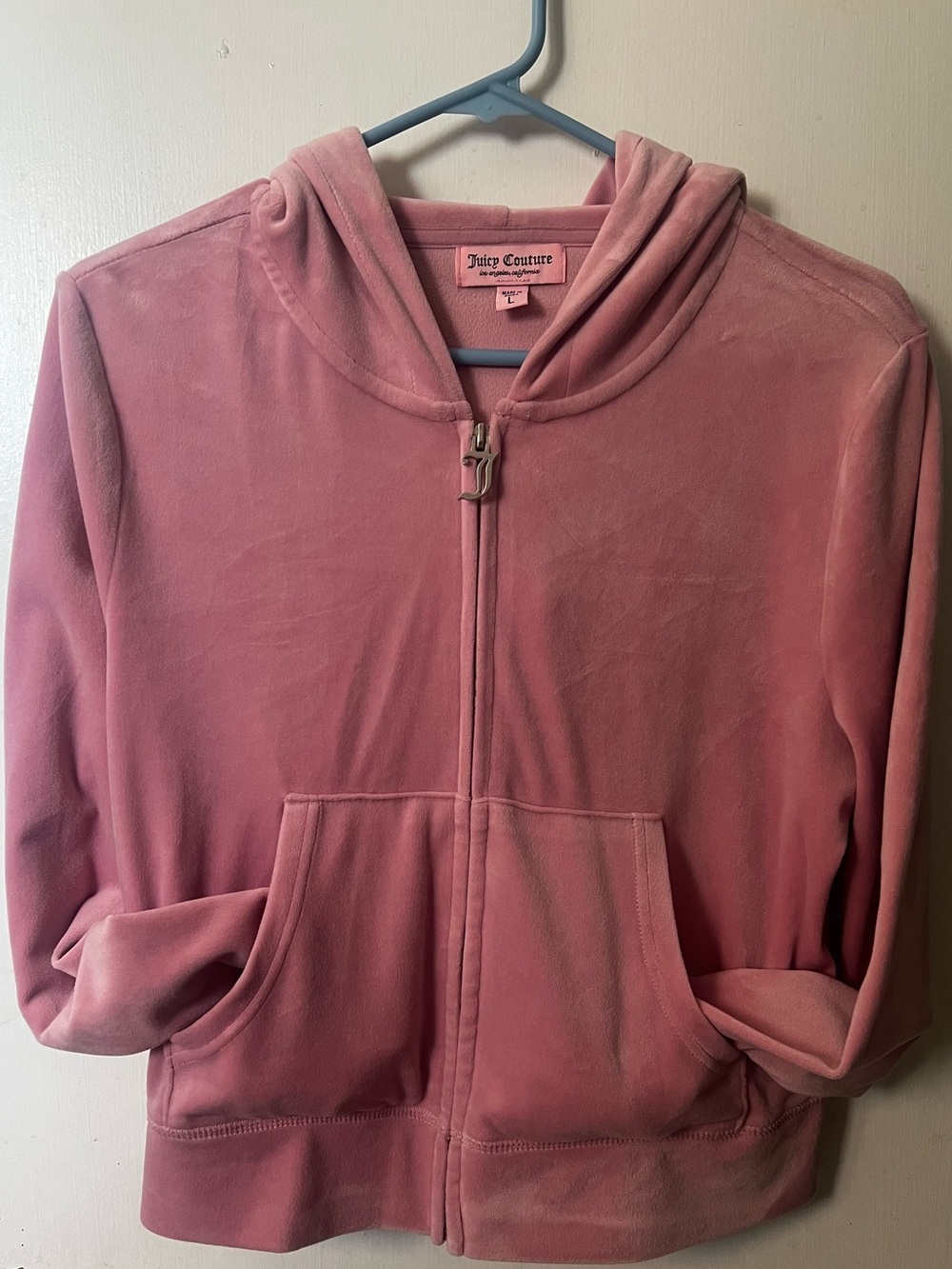 Juicy Couture Dusty Pink Velour Zip Hoodie